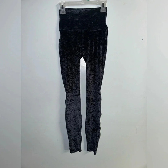 Lululemon women’s Wunder‎ Lounge Blue Velvet High Rise Leggings size 0 athletic - Picture 1 of 5